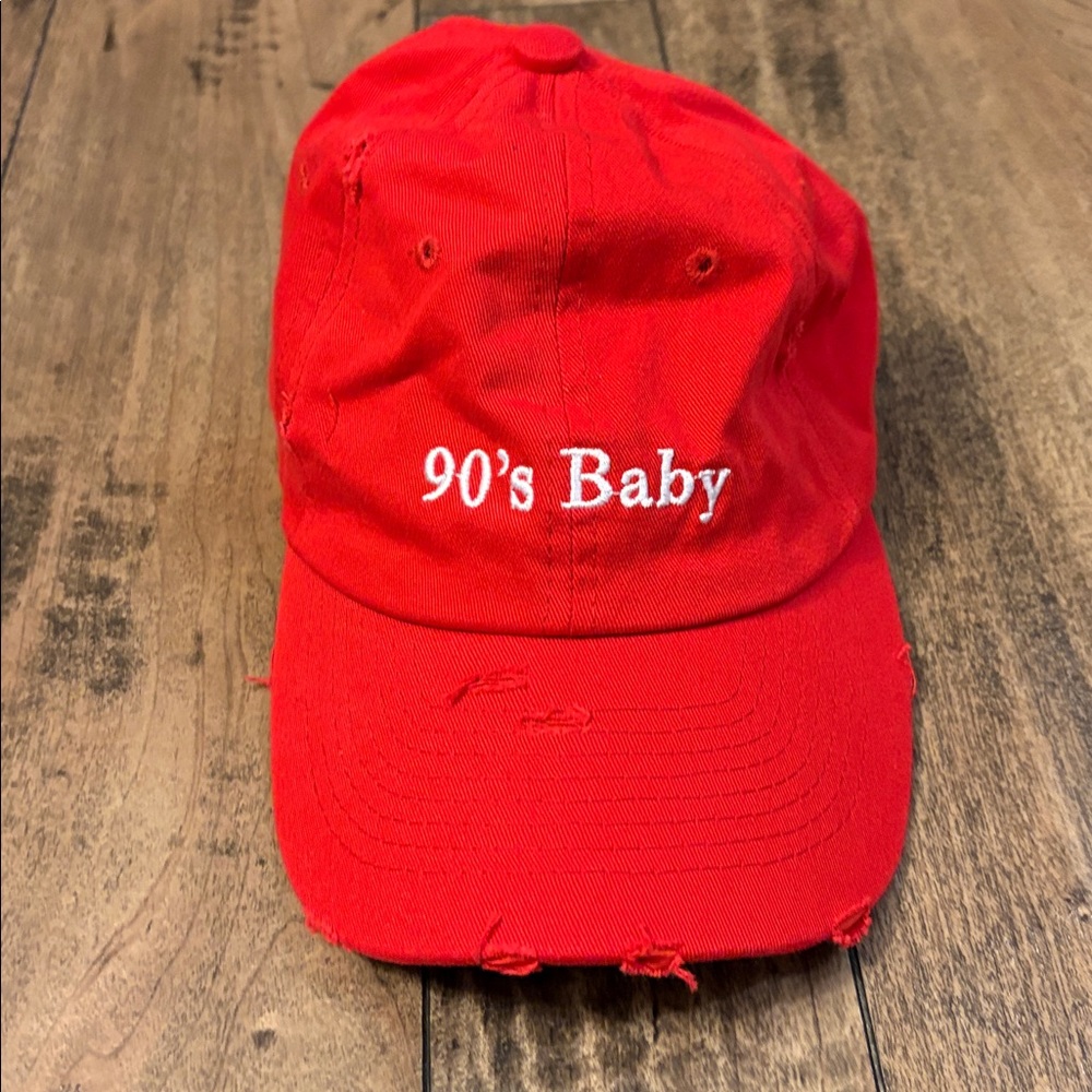 Vibrant Red '90s Baby Cap
